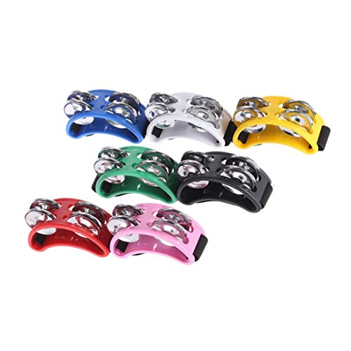 Baynne Foot Tambourine Percussion with Double Row Steel Jingles - Foot Shaker Musical Instrument Drum for Kids KTV Party Shoes Toy Gift Singer - Thumbnail 3