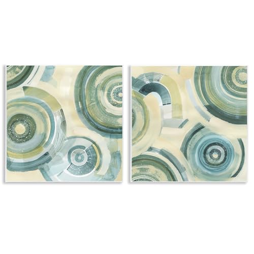 'Modern Passiflora Circles'| 2pc Wall Plaque Art Set