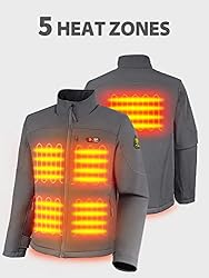 PTAHDUS Men's Heated Jacket Soft Shell with Hand