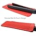 ZAXOP Resistant Silicone Mat Pouch for Flat Iron, Curling Iron,Hot Hair Tools (Red)thumb 3