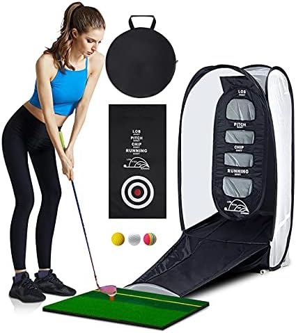 Golf Net Golf Practice Hitting Nets with 2 Target, Golf Chipping Net Collapsible Golf Accessories Golfing Target Net with Hitting Mat Training Balls and Carry Bag for Indoor Outdoor Backyard Golf Net Golf Practice Hitting Nets with 2 Target, Golf Chipping Net Collapsible Golf Accessories Golfing Target Net with Hitting Mat Training Balls and Carry Bag for Indoor Outdoor Backyard