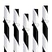 Dakoufish 12 Piece 9 Inch Reusable Plastic Thick Drinking Straws BPA Free Mason Jar Straws Big Stripe (9inch Black)