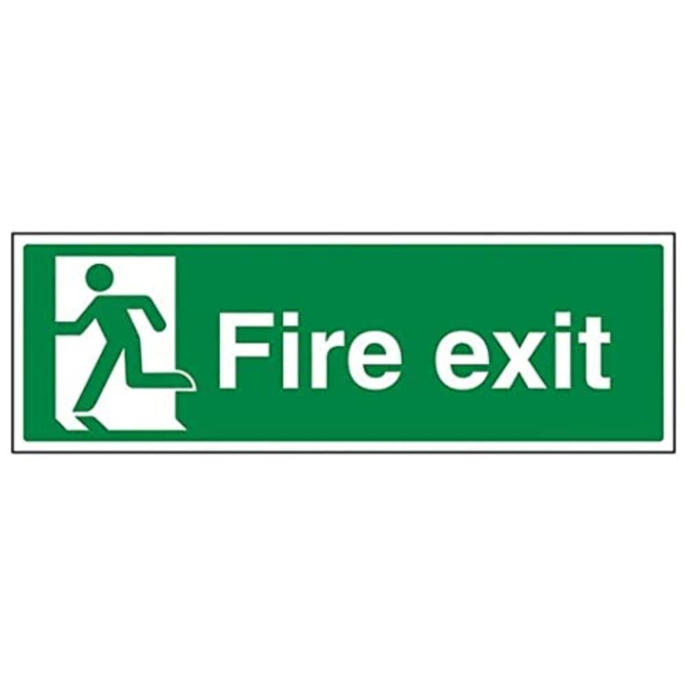 V Safety Eco Friendly Fire Exit - Final Fire Exit Man Left - 300 X 100mm