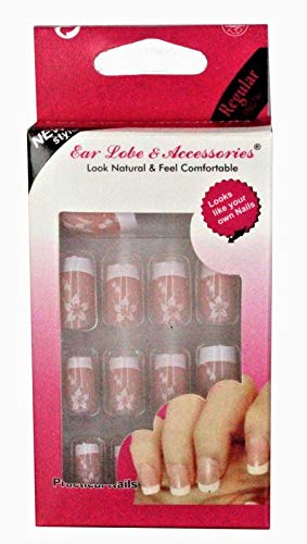 Pink French Tip Designer Full Covrage 20pcs Nails