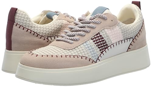 SANCTUARY WOMEN’S PEACE PLATFORM SNEAKERS – LACE-UP WITH THICK SOLE, CUSHIONED INSOLE, AND ULTRA-LIGHTWEIGHT COMFORT, CREAM/MUSHROOM/BLUE – 11