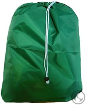 Green Laundry Bag with Locking Drawstring, Hanging Grommets, Medium Size: 24x36
