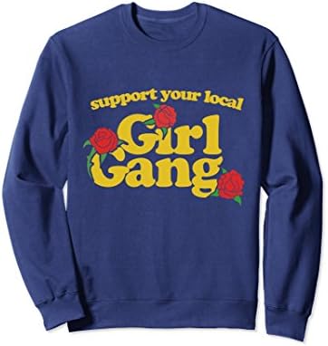 Unisex Support your local girl gang sweatshirt feminist friends 2XL Navy