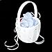 TOOGOO(R)Double Heart Wedding Flower Girl Basket Rhinestone Decor White