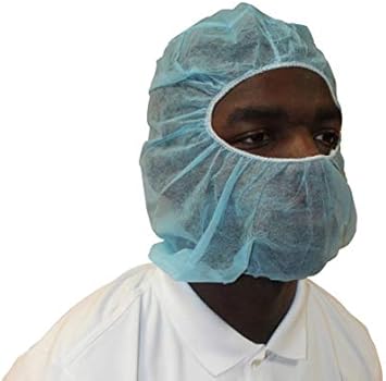 100 Pack Polypropylene Hair Net Beard Cover Light Blue Disposable