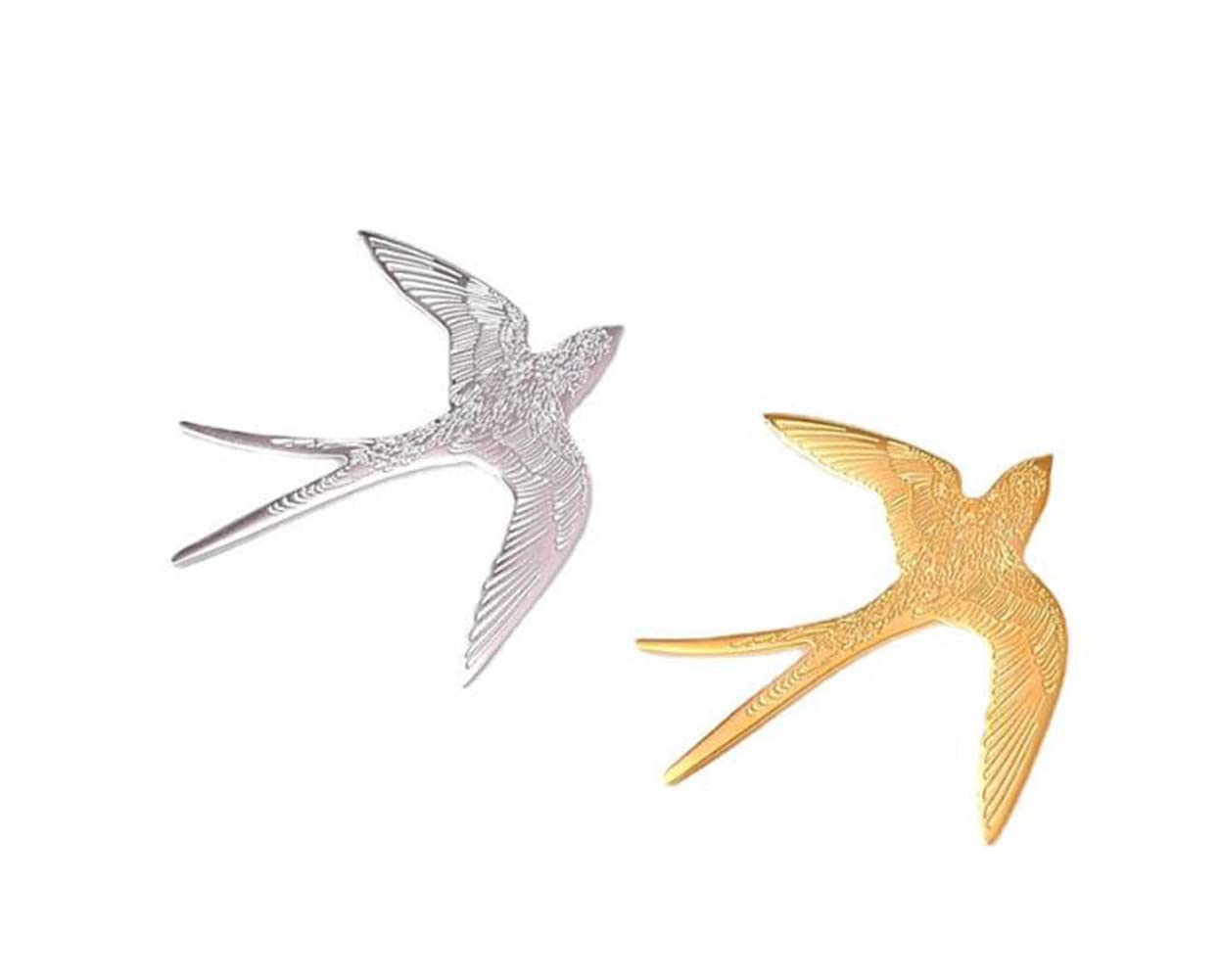 Stainless Steel Drawing Swallow Brooch Pins Quality Simple Brooches For Women Lapel Pin Decoration Pin Jewelry Gift