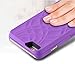 iPhone 6 Plus/6s Plus Case-Auroralove Purple Card Slot Wallet Cover with Mirror Glass Design for Beauty Makeup PU Leather Case for iPhone 6Plus/6s Plus 5.5 Inch