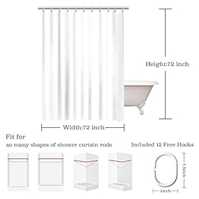 LIVILAN Teal Shower Curtain, Nautical Shower Curtain, Shower Curtain Teal, Striped Shower Curtain, Anchor Shower Curtain… 41TgYaEexGL