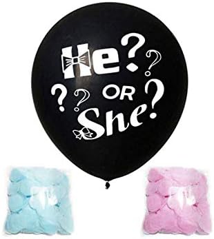 Pop the Party Gender Reveal Party Latex Confetti Banner Balloons Paper Tassel Baby Shower Decor