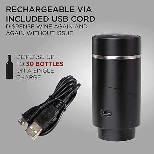 Ivation Electric Wine Aerator and Dispenser Rechargeable Automatic