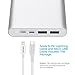 POWERADD Pliot 4GS Plus 20000mAh External Battery Pack 8-Pin Micro Input Power Bank 3.6A Fast Charger for iPhone, iPad, Samsung, LG and More - Silver (MFi 8-Pin, Micro Cable Included)