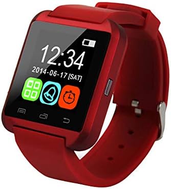dulawei3 U8 Bluetooth Phone Smart Watch Bracelet with Heart Rate Activity Tracking Blood Pressure Sleep Monitor GPS Fitness for Kids Women Men Gifts Red