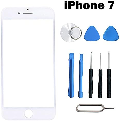 4.7 Inch iPhone 7 Broken Screen Front Outer Lens Glass Screen Display Touchscreen Replacement Repair Kit Tools / Adhesive Sticker Tape / Lens (White)