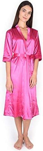 DEAR DARLING Womens Glossy Silky Japnees Satin Lycra Robe Gown Sleepwear, Night Dress