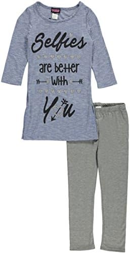 Famous Pink Big Girls' "Selfies with You" 2-Piece Outfit - blue, 10 - 12