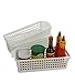 Fiazony 6-Pack Small Plastic Storage Baskets/Trays Organizer, White