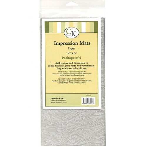 Fondant Impression Mat -Tiger - Package of 4