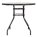 Quality Patio Round Rattan Dining Table Tempered Glass Outdoor Furniture Garden Pool Yard With Hole in Middle