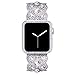 VIQIV Bling Protective Face Bumper Case Cover for Compatible with Apple Watch 38mm 42mm 40mm 44mm, Crystal Diamond Plate Frame Compatible with Apple iWatch Series 4 3 2 1 Silver