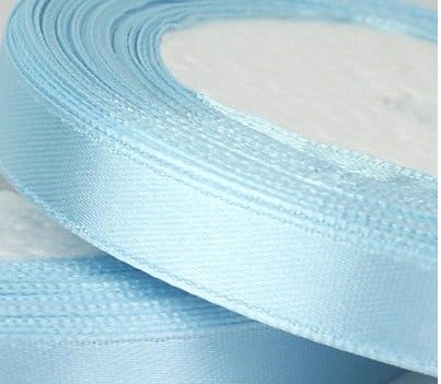 Pale Blue 6MM Satin Ribbon 23 METRES Gift Wrap Ribbon, Ribbons for Gift Wrapping, Christmas Ribbon, Gift Wrapping Ribbon for Crafting, Wedding Party Decor