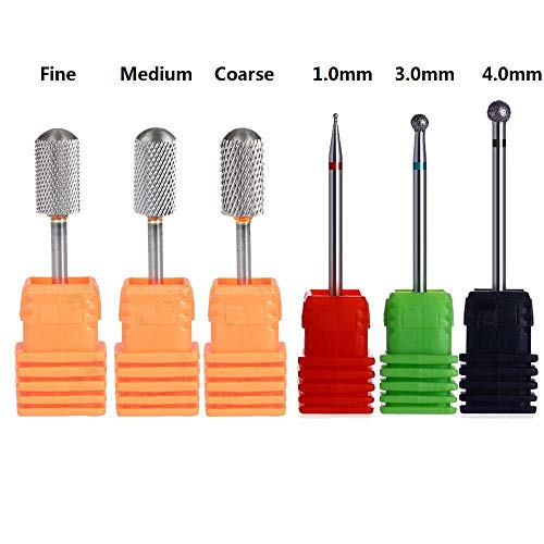 Gimiton 3/32 Nail File Bits, Safety Drill Bit for Nails, Carbide Nail Drill Bit for Acrylic Nails, Electric Carbide Nail Art Drill File Bit