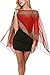 Zeagoo Womens Chiffon Caftan Poncho Tunic Cover Up Top Summer Spring Many Styles, One Size, Red