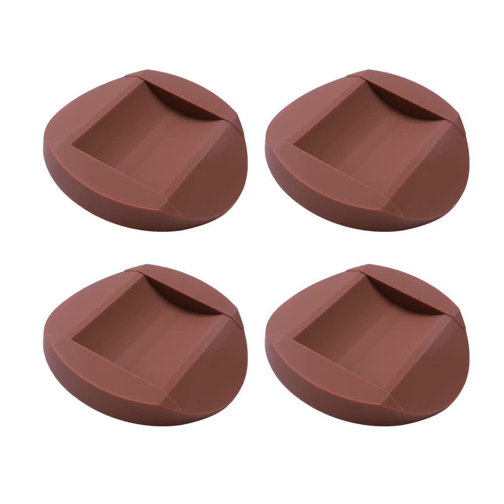VooGenzek 4 PCS Furniture Caster Cups, Rubber Feet Protector Pads, Floor Protectors Bed Sofa Chair Leg Wheel Anti-Slip Pad, for All Floors Wheels of Furniture, Sofas and Bed, Brown