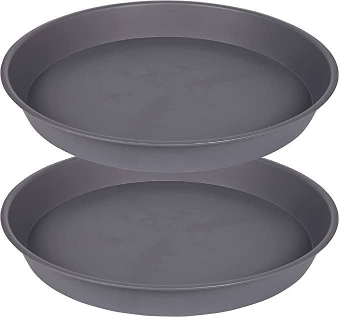 Photo 1 of ***(PARTIAL SET/ ONLY 1)***Bleuhome 2 Pack of 16 17 inch Plant Saucer (15 inch Base), 2.3" Depth, Plant Trays for Pots, Plastic Plant Saucers for Indoors, Bird Bath Bowls, Flower Pot Drip Trays for Planter (17", Cement)