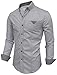 Tom's Ware Mens Inner Plaid Oxford Cotton Button Down Dress Shirts TWNEL565S-318S-GRAY-US M