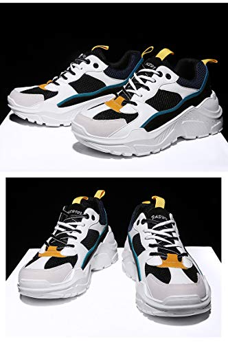 Men's Retro Color Blocked Fashion Sneakers Sport Running Shoes Walking Casual Athletic Shoes (10.5, 5) - Thumbnail 2