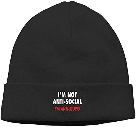 I'm Not Anti Social,i'm Anti Stupid Unisex Fashion Autumn/Winter Knit Cap Hedging Cap Casual Cap Cotton Cap
