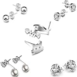 Bling Toman Titanium Stud Earrings for Women Girls Earrings Surgical Steel Earrings Hypoallergenic Earrings Sensitive Ear Piercing Earrings Studs Mothers Gifts (Titanium Earrings)