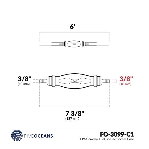 Five Oceans FO3099C1 Marine Reinforced EPA/CARB Fuel Line with Primer