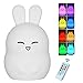 Bear Kids Night Light, iWheat Soft Silicone Tap & Remote Control Night Light, LED Multicolor Night Light Portable USB Rechargeable Best for Baby Children