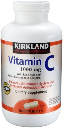 Kirkland Vitamin C with Rose Hips and Citrus Bioflavonoid Complex (1000 mg), 500-Count Tablets (Pack of 3)