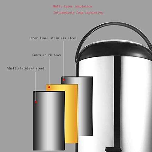 JBHURF Catering hot Water Pot Stainless Steel Catering Cylinder Water Boiler hot Water Dispenser Stove Tea Cylinder Coffee Suitable for Commercial Office use (Color : Green, Size : 10L) - Thumbnail 2