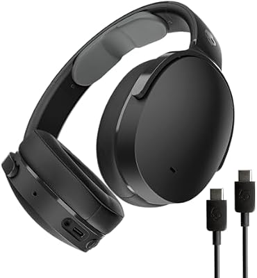 Hesh Evo Casque Supra-Auriculaire sans Fil, Autonomie 36 h, Microphone, Compatible iPhone + Android + Appareils Bluetooth - Noir