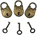 Hyamass 3 Pack Small Bear Head Vintage Antique Padlocks with Keys (Bronze)