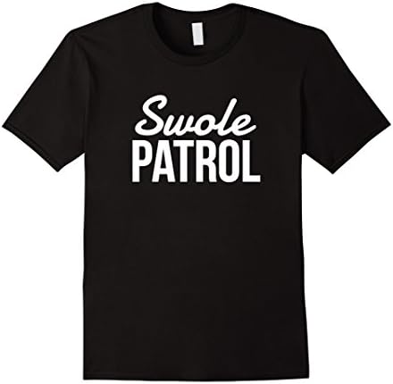Mens Swole Patrol T-Shirt for Weightlifters and Bodybuilders 2XL Black