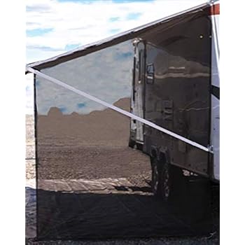 Tentproinc RV Awning Side Shade 9'X7' - Black Mesh Screen Sunshade Complete Kits Camping Trailer Canopy UV Sun Blocker - 3 Years Limited Warranty
