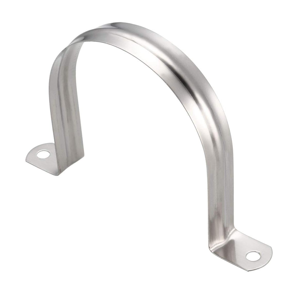 Unifizz 100mm(3.94") Rigid Pipe Strap 2 Holes U Bracket Cable Clamp, 304 Stainless Steel Tension Tube Clip Conduit Clamp Hanger 4pcs