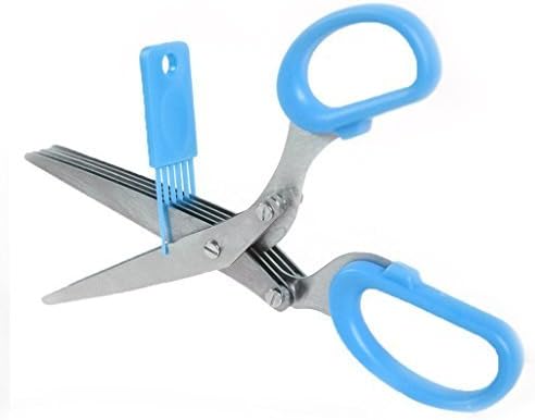 Kitchen Shears Multifunction 5 Blades Herb Scissors Blue