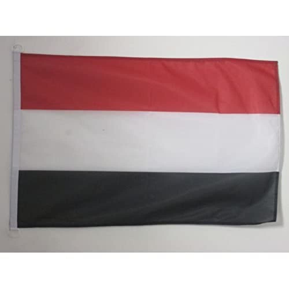 AZ FLAG - Yemen Flag - 2x3 Ft - For Outdoor - Yemeni Banner Knitted Polyester with Two Plastic Rings - Fade Resistant - Vivid Colors - 2' x 3' Feet - 90x60 Cm