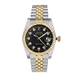 Sangdo Men's with Diamond Round Black Stainless Steel Automatic Mechanical Watches