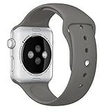 Apple Watch Band, Perman Sports Comfort Smooth Silicone Replacement Smart Watch Bracelet Strap Band Watchband for Apple Watch 42mm Dark Gray