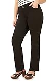 WallFlower Juniors Plus Size Luscious Curvy Bootcut Chino Pants in Black Size: 16